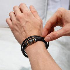 To My Son - Mens Leather Bracelet
